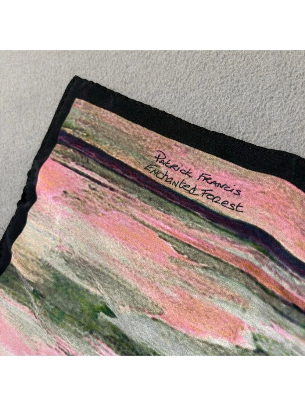 Vintage Patrick Francis Enchanted Forest Art Silk Scarf Made In Ireland